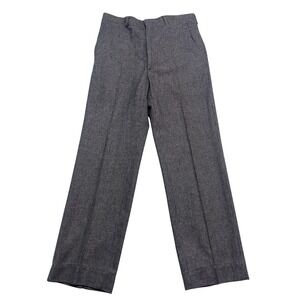 vtg 80s Haggar 31x30 Gray Check Tweed Pants Trousers Wool Flat Front USA Mens